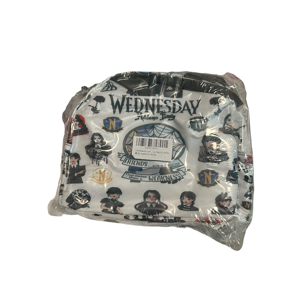 Wednesday Addams Nevermore Academy Lunch Bag White Character Print Netflix